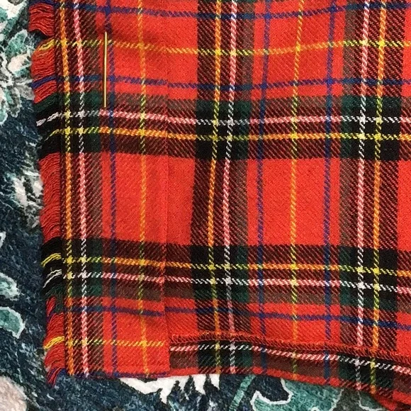 VTG Cambridge Dry Goods Red Tartan Plaid Pleated Wrap Mini Skirt Sz.4 - Picture 8 of 13